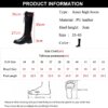 bottes femme hautes en cuir PU avec boucle pour femme, chaussures à talons bas et fermeture éclair