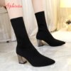 bottes femme Chaussettes à Talons Carrés de 7cm pour Femme