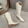 bottes femme au genou pointues pour femmes, escarpins à talons