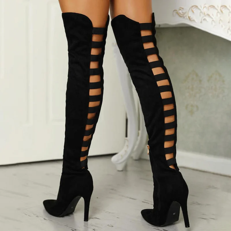 bottes femme à plateforme à talons hauts pour femmes, au-dessus du genou