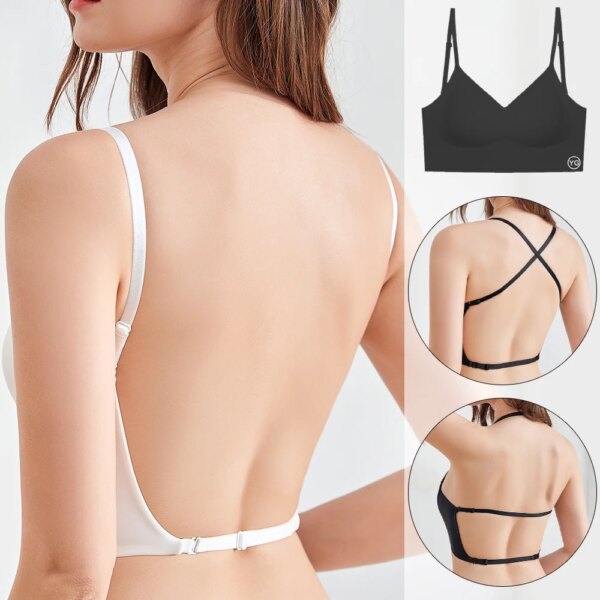 Soutien gorge Invisible dos nu sans armatures, sous-vêtements sans couture, dos nu