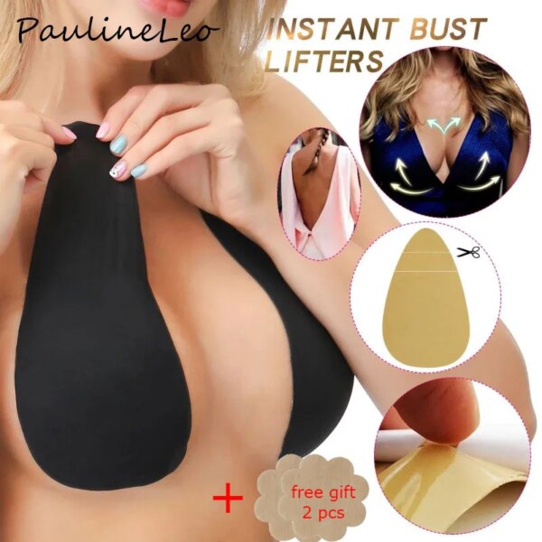 Soutien gorge invisible pour femmes, adhésif, sans bretelles, Push Up, Continents