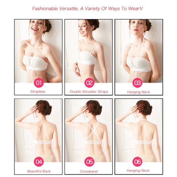 55755-52b872.jpg Soutien gorge push-up sans bretelles en dentelle pour femmes, lingerie invisible