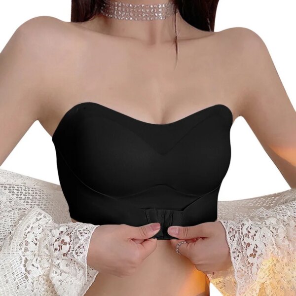Soutien gorge invisible sans bretelles pour femmes, sans fil, push-up, antidérapant