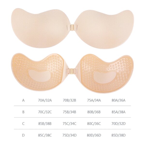 Soutien gorge Push Up Invisible Sans Bretelles et Dos auxpour Femme