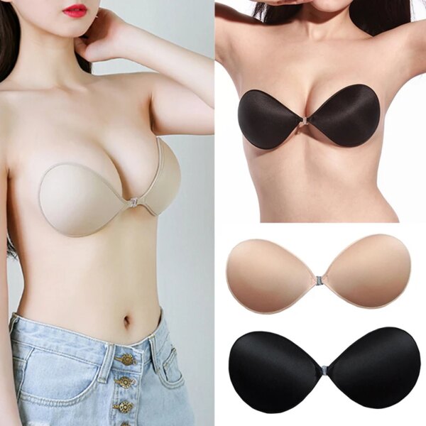 Soutien gorge push up invisible sans couture pour femme, nude, sexy