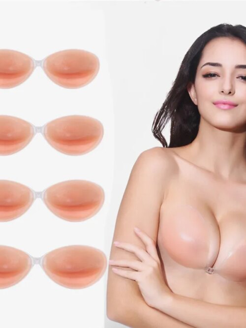 Soutien gorge invisible auto-adhésif en silicone pour femme, 1 paire