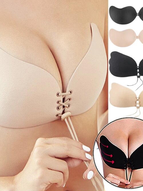 Soutien gorge auto-adhésif en Silicone pour femmes, bande sans bretelles