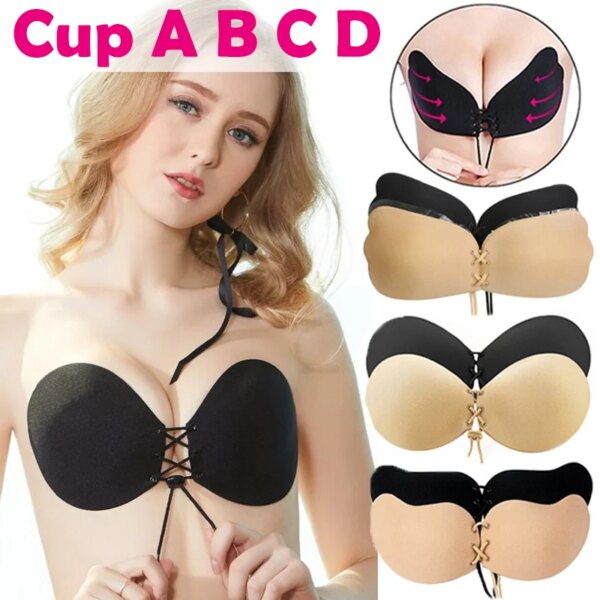 Soutien gorge auto-adhésif en Silicone pour femmes, bande sans bretelles