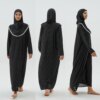 Abaya Turban à Capuche en Dentelle Gaufrée pour Femme Musulmane, Vêtements d'Extérieur, Kaftan, Arabie Saoudite, Djellaba, Robes de Prière, Hijabs/Chapeaux Islamiques, 12 #, 1 Pièce