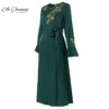 Élégant musulman parti longues robes femmes avec ceintures vêtements islamiques Abaya robes africaines Robe Musulman Djellaba Femme 2022 Factory Outlet