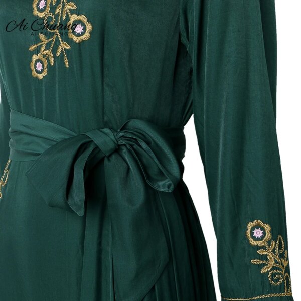 Élégant musulman parti longues robes femmes avec ceintures vêtements islamiques Abaya robes africaines Robe Musulman Djellaba Femme 2022 Factory Outlet
