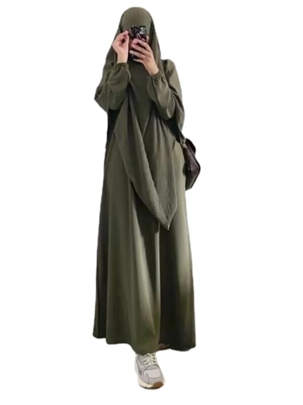 Vêtement de Prière Long pour Femme Musulmane, tiens imar, Ensemble 2 Pièces, Robe Abaya et Hijab, Couverture Complète, Ramadan Islamique, Kaftan, Jilbab, Djellaba