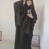 Vêtement de Prière Long pour Femme Musulmane, tiens imar, Ensemble 2 Pièces, Robe Abaya et Hijab, Couverture Complète, Ramadan Islamique, Kaftan, Jilbab, Djellaba