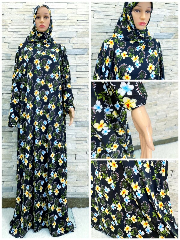 Robe Hijabs Musulmane pour Femme, Vêtement de Prière, Dubaï, Ramadan, Abaya, Arabe, Jibab, Islam, Fleurs, Djellaba, tiens imar, Caftan