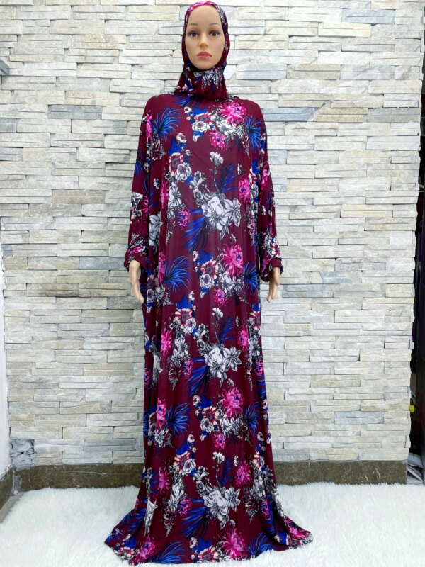 Robe Hijabs Musulmane pour Femme, Vêtement de Prière, Dubaï, Ramadan, Abaya, Arabe, Jibab, Islam, Fleurs, Djellaba, tiens imar, Caftan