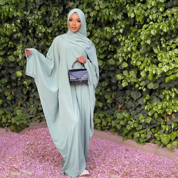 Robe de prière une pièce pour femmes, Ramadan, chauve-souris, Abaya, Dubaï, Nida, Hijab musulman