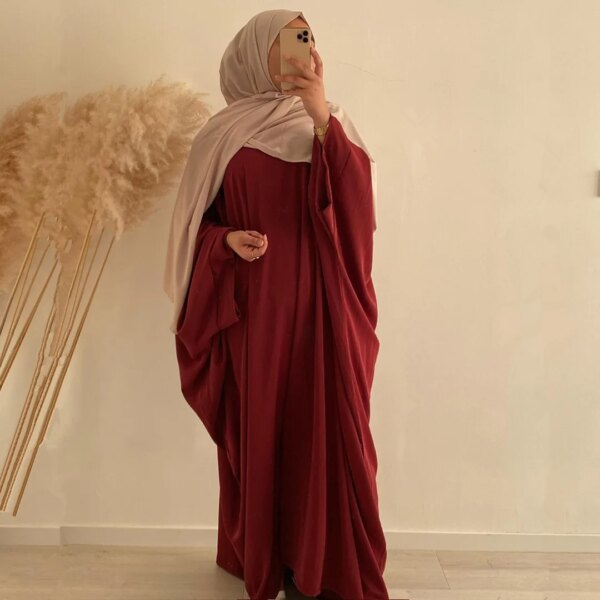 Robe de prière une pièce pour femmes, Ramadan, chauve-souris, Abaya, Dubaï, Nida, Hijab musulman