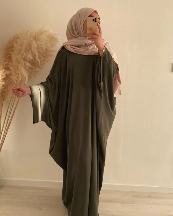 Robe de prière une pièce pour femmes, Ramadan, chauve-souris, Abaya, Dubaï, Nida, Hijab musulman