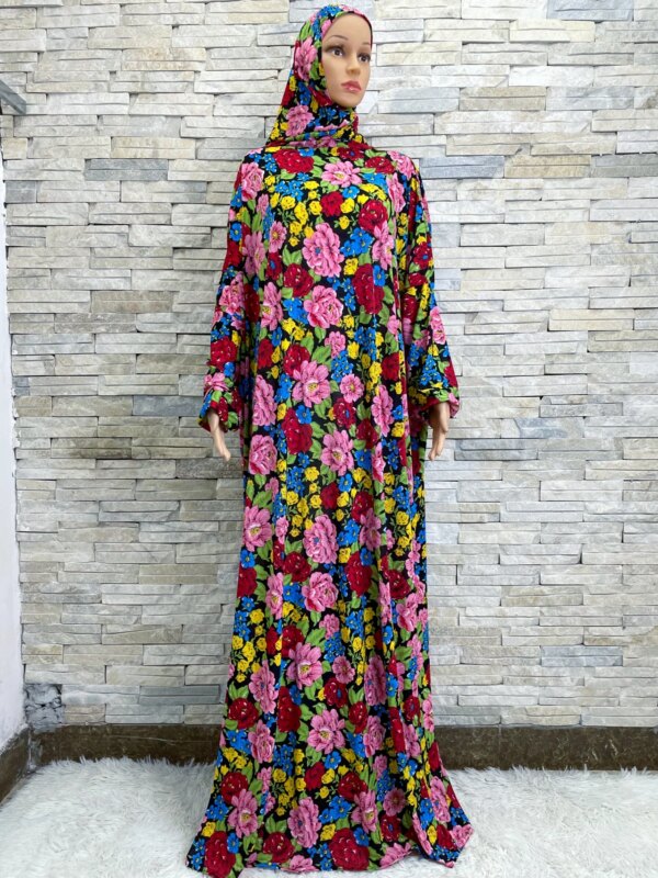 Robe Hijabs Musulmane pour Femme, Vêtement de Prière, Dubaï, Ramadan, Abaya, Arabe, Jibab, Islam, Fleurs, Djellaba, tiens imar, Caftan