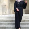 Robe Longue Hijab avec Ceinture pour Femme Musulmane, Vêtement Islamique Africain, Djellaba, Abaya, Mode