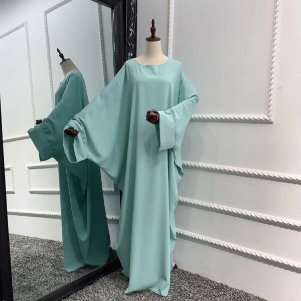 Robe de prière une pièce pour femmes, Ramadan, chauve-souris, Abaya, Dubaï, Nida, Hijab musulman