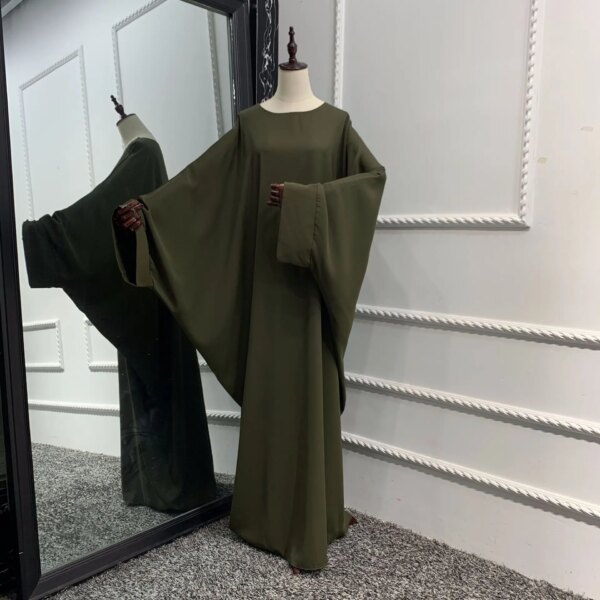 Robe de prière une pièce pour femmes, Ramadan, chauve-souris, Abaya, Dubaï, Nida, Hijab musulman