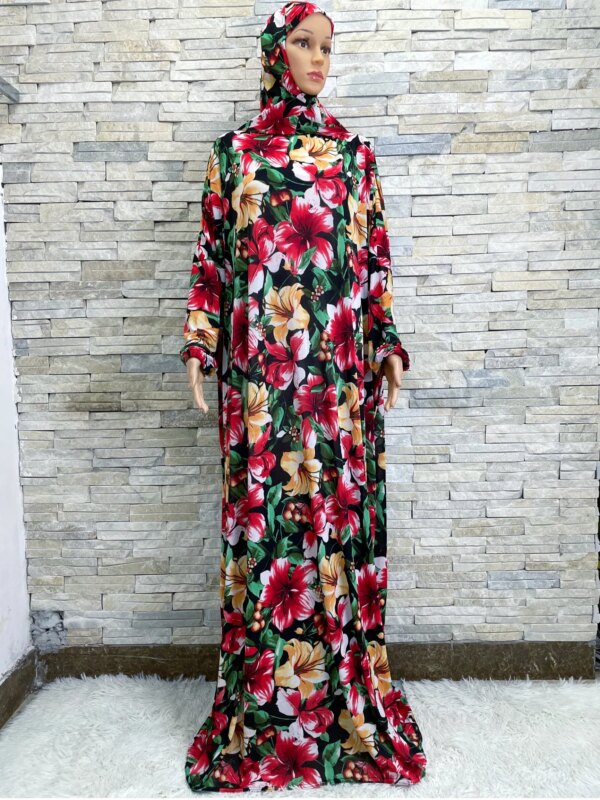 Robe Hijabs Musulmane pour Femme, Vêtement de Prière, Dubaï, Ramadan, Abaya, Arabe, Jibab, Islam, Fleurs, Djellaba, tiens imar, Caftan