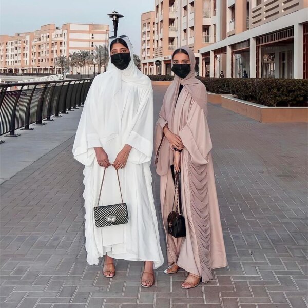 Abaya-Robe Longue Arabe Djellaba pour Femme Musulmane, Caftan Ouvert, Kimono de Dubaï, Turquie, Islam, Pakistan, Ramadan Eid Mubarak