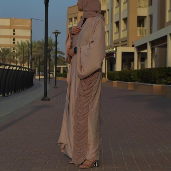 Abaya-Robe Longue Arabe Djellaba pour Femme Musulmane, Caftan Ouvert, Kimono de Dubaï, Turquie, Islam, Pakistan, Ramadan Eid Mubarak