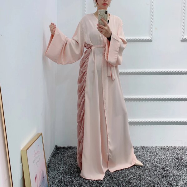 Abaya-Robe Longue Arabe Djellaba pour Femme Musulmane, Caftan Ouvert, Kimono de Dubaï, Turquie, Islam, Pakistan, Ramadan Eid Mubarak
