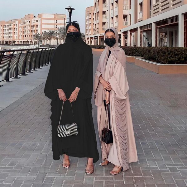 Abaya-Robe Longue Arabe Djellaba pour Femme Musulmane, Caftan Ouvert, Kimono de Dubaï, Turquie, Islam, Pakistan, Ramadan Eid Mubarak
