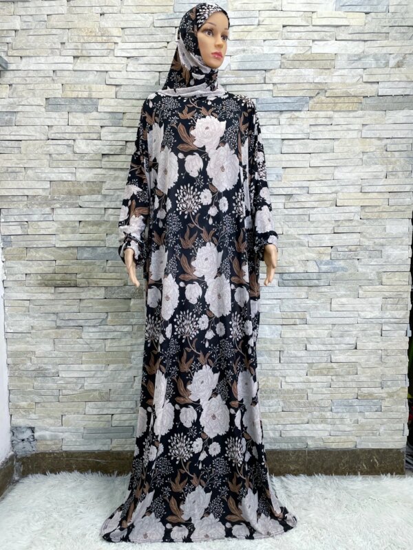 Robe Hijabs Musulmane pour Femme, Vêtement de Prière, Dubaï, Ramadan, Abaya, Arabe, Jibab, Islam, Fleurs, Djellaba, tiens imar, Caftan