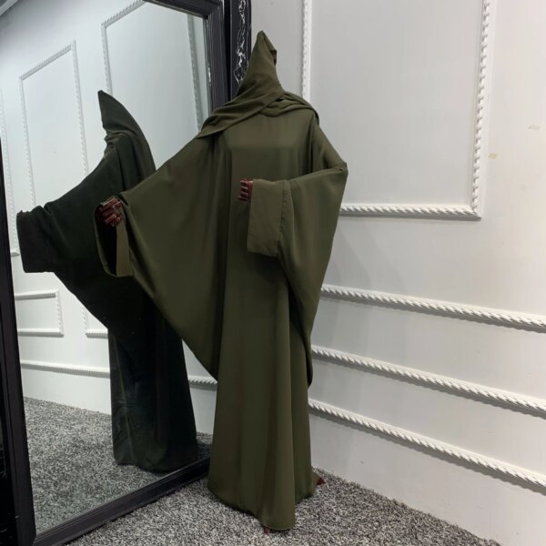 Robe de prière une pièce pour femmes, Ramadan, chauve-souris, Abaya, Dubaï, Nida, Hijab musulman