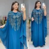 Abayas de Luxe en Mousseline de Soie pour Femme, Boubou, Robe Musulmane, Caftan Marocain, Djellaba pour ixde Mariage, 2025