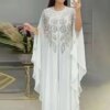 Abayas de Luxe en Mousseline de Soie pour Femme, Boubou, Robe Musulmane, Caftan Marocain, Djellaba pour ixde Mariage, 2025