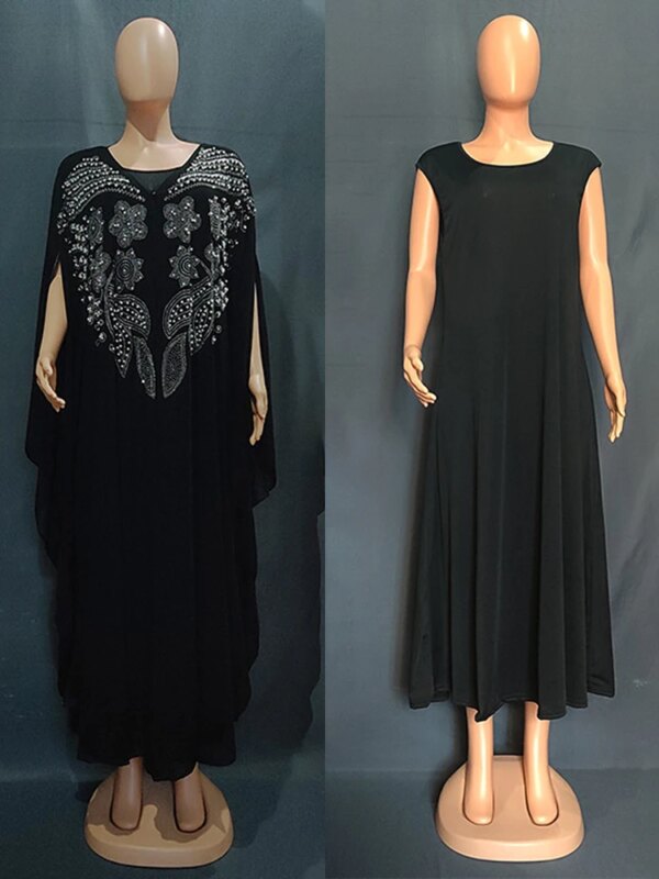 Abayas de Luxe en Mousseline de Soie pour Femme, Boubou, Robe Musulmane, Caftan Marocain, Djellaba pour ixde Mariage, 2025