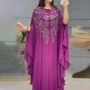 Abayas de Luxe en Mousseline de Soie pour Femme, Boubou, Robe Musulmane, Caftan Marocain, Djellaba pour ixde Mariage, 2025