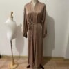 56969-b8d5f9.jpg Abaya-Robe musulmane en satin, manches bouffantes, douce et brillante, avec ceinture, pour Eid Djellaba, Dubaï, Turquie, WY578