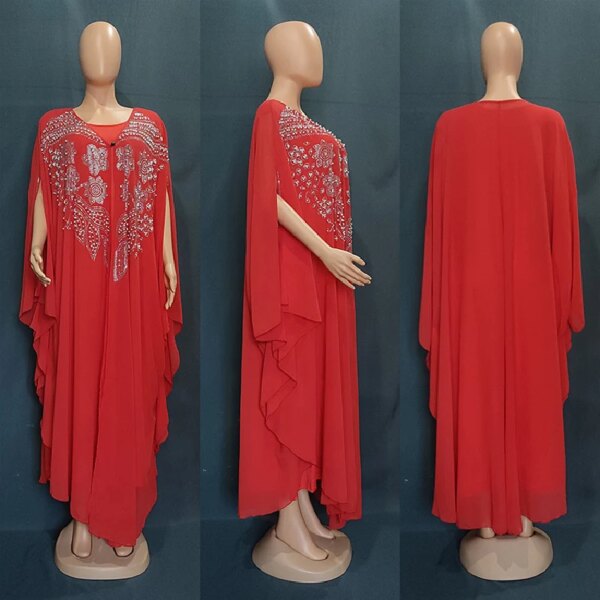 Abayas de Luxe en Mousseline de Soie pour Femme, Boubou, Robe Musulmane, Caftan Marocain, Djellaba pour ixde Mariage, 2022
