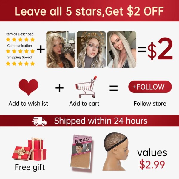 perruque Lace Front Wig synthétique lisse et longue, cheveux blancs blonds