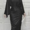 Robe Djellaba en Satin Doux et Soyeux pour Femme Musulmane, Abaya Brillante de Dubaï, Turquie, Ramadan, Eid, WY805