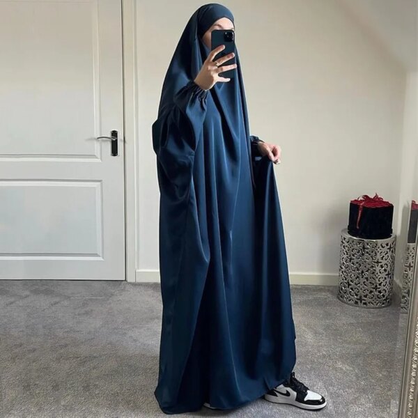 Abaya à Capuche pour Femme, Vêtement de Prière, Jilbab Musulman, Robe Longue, Djellaba, Dubaï, Turquie, Ramadan, Eid