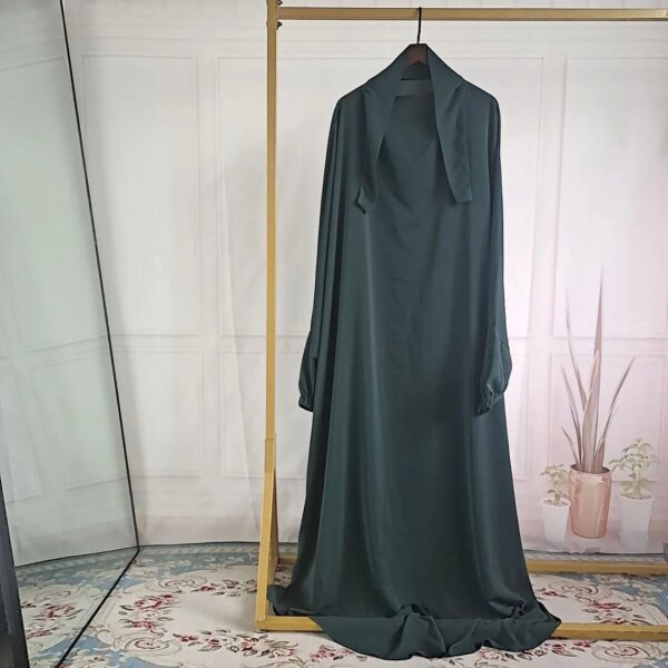Abaya à Capuche pour Femme, Vêtement de Prière, Jilbab Musulman, Robe Longue, Djellaba, Dubaï, Turquie, Ramadan, Eid