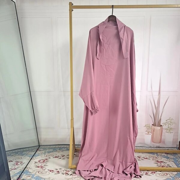 Abaya à Capuche pour Femme, Vêtement de Prière, Jilbab Musulman, Robe Longue, Djellaba, Dubaï, Turquie, Ramadan, Eid