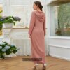 Abaya – Robe Hijab pour femmes, rose, musulmane, dubaï, turc, Islam, arabe, Caftan, Djellaba, robes africaines pour femmes