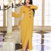 Abaya – Robe Hijab pour femmes, rose, musulmane, dubaï, turc, Islam, arabe, Caftan, Djellaba, robes africaines pour femmes