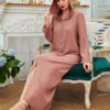 Abaya – Robe Hijab pour femmes, rose, musulmane, dubaï, turc, Islam, arabe, Caftan, Djellaba, robes africaines pour femmes