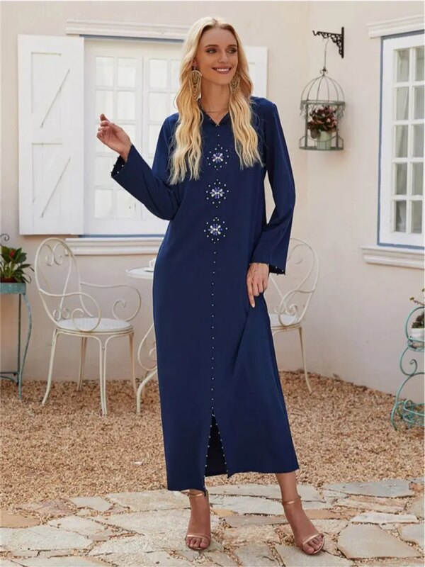 Abaya – Robe Hijab pour femmes, rose, musulmane, dubaï, turc, Islam, arabe, Caftan, Djellaba, robes africaines pour femmes