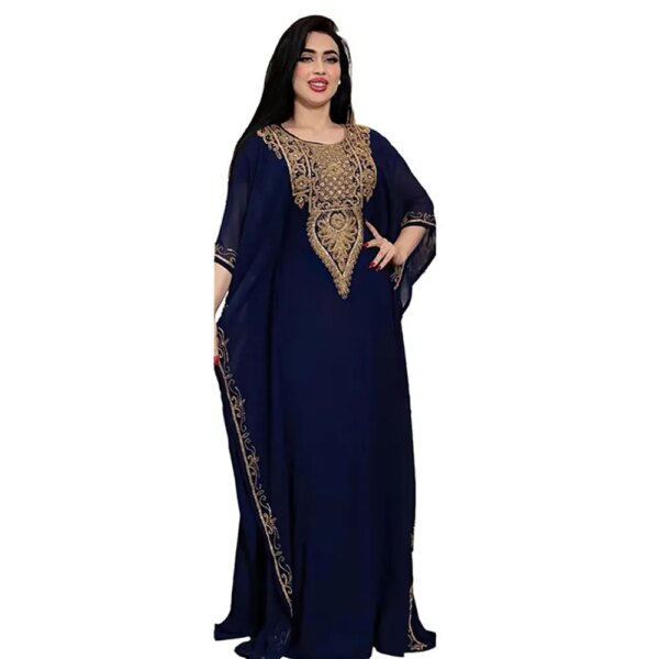 Robe Maxi en Mousseline de Soie pour Femme Musulmane, Kaftan Abaya, Boubou, Djellaba, Tenue Élégante de Dubaï, pour Ramadan